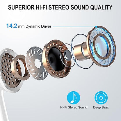Wireless Earbuds, Bluetooth 5.4 Headphones, 50H Playtime in Ear Earphones - color: White