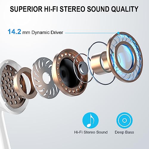 Wireless Earbuds, Bluetooth 5.4 Headphones, 50H Playtime in Ear Earphones - color: White