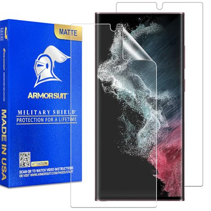 ArmorSuit 2 Pack for Samsung Galaxy S22 Ultra 6.8" Anti-Glare Screen Protector Case Friendly MilitaryShield Matte Film - Made in the USA - size: Galaxy S22 Ultra 6.8 inch (2 Pack)