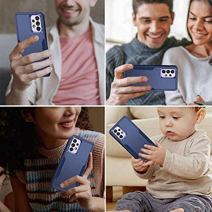 for Samsung A53 5G Case, Galaxy A53 5G Case with Screen Protector,Full Body Protection Durable Rubber Cover Phone Case for Samsung Galaxy A53 5G,Blue - color: 2 Blue