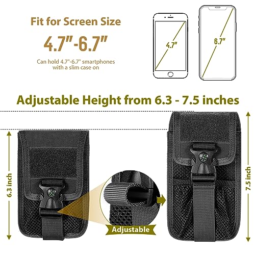 SOWHUP Tactical Molle Pouch Cell Phone Pouch Holster Small Utility EDC Pouch Gadget Organizer Bag - color: Black3