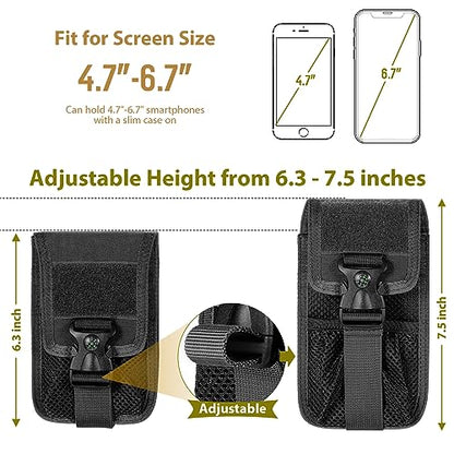 SOWHUP Tactical Molle Pouch Cell Phone Pouch Holster Small Utility EDC Pouch Gadget Organizer Bag - color: Black3