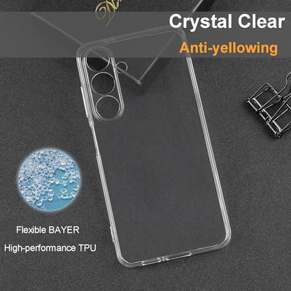 TENOC Phone Case for Samsung Galaxy A25 5G, Clear Case Shockproof Protective Bumper Slim Cover - color: Clear, size: A25