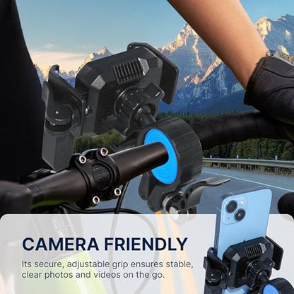 RESPECTED BRO Motorcycle-Phone-Mount & Bike Phone Holder - Durable Phone Holder for Bike and Motorcycle, Bicycle Phone Mount, Fits All Smartphones (Blue) - color: Blue