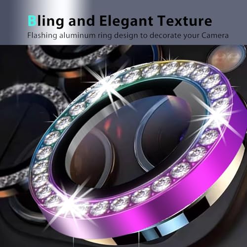 Zeking (2 Set) Bling Camera Lens Protector Compatible with Samsung Galaxy Tab A11, Glitter Bling Sparkly 9H Tempered Glass Camera Cover Protector Metal Individual Ring (Glitter-Purple) - color: GlitterSilver