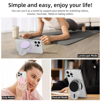 Grippopso for Magsafe Phone Grip, Magnetic Phone Grip Holder - color: Clear Black
