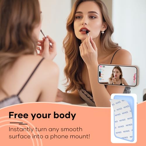 Silicone Phone Sticky Grip, Suction Phone Case Mount for iPhone and Android, Hands-Free Sticky Cell Phone Grip, Mobile Fidget Mirror Holder for Selfies and Videos - color: Baby Blue