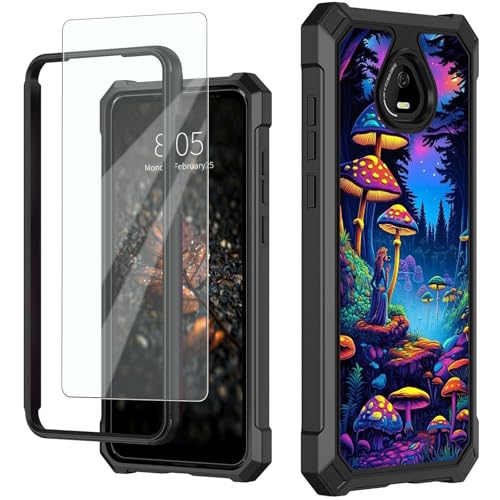 for Schok Volt Sv67q Sv67332 Case with Screen Protector, Military Grade Drop Protection, Dual Layer Hybrid Shockproof Protection TPU Phone Case for Schok Volt Sv67q, Mushrooms Girl - color: Mushrooms Girl