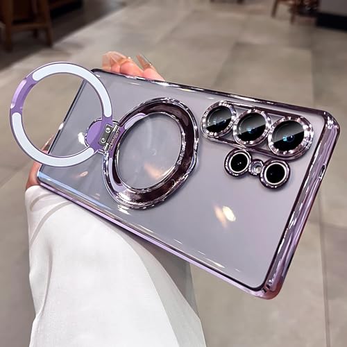LXK Magnetic for Samsung Galaxy S26 Ultra Case with Stand, Compatible with MagSafe, with Camera Protector, Clear Luxury Military-Grade Drop Protection iPhone Case for Galaxy S26 Ultra 6.9" Purple - color: Purple