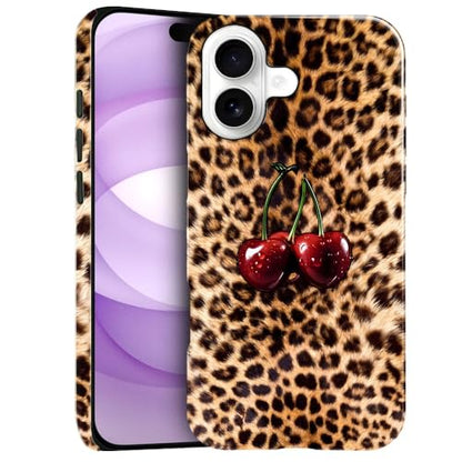 Compatible with iPhone 17,Anti-Scratch Glossy Case Cover,Cherry Leopard Animal Cheetah - color: Cherry Leopard Animal Cheetah, size: IPhone 17