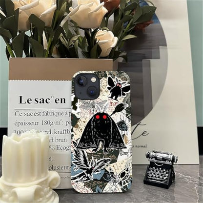 Case for iPhone 14 Plus, Dual Layer Phone Cover, Mothman Collage | Shockproof Hybrid Phone Case, Soft TPU and Hard PC, Durable Anti-Scratch Protection - color: Mothman Collage, size: Iphone 14 Plus