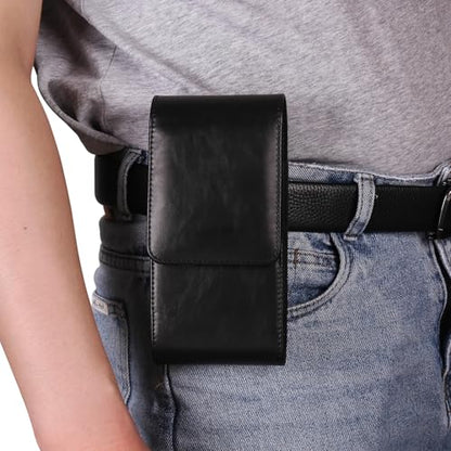 Dual Belt Clip Holster Case Double Cell Phone Pouch Card Slots Holder for iPhone 15 Pro Max 14 Pro Max Motorola Moto G Stylus 5G 2024 G Power 5G Galaxy S25 Ultra S24 Plus S23 Fe S22+ A15 A36 (Black) - color: Black