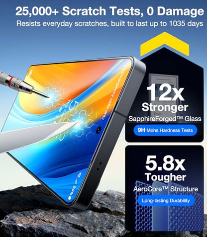 UltraGlass TOP 9H+ Armor for Samsung Galaxy S25 Ultra Screen Protector | NO.1 Military Grade Shatterproof, Screen Protector 25 Ultra Tempered Glass S25Ultra, Longest Durable, Auto Install, 2 Pack - size: S25 Ultra