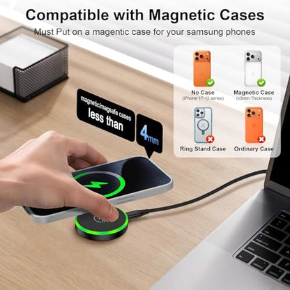 25W Magnetic Wireless Charger Pad for Samsung S26 Ultra S26+ S26 S25 Ultra - color: Black-2