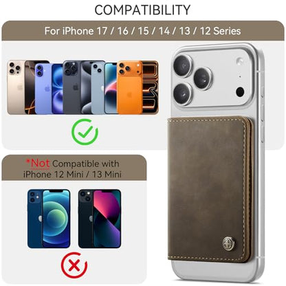 Defencase for Magsafe Wallet Magnetic Card Holder RFID Blocking, R-Brown - color: Retro Brown