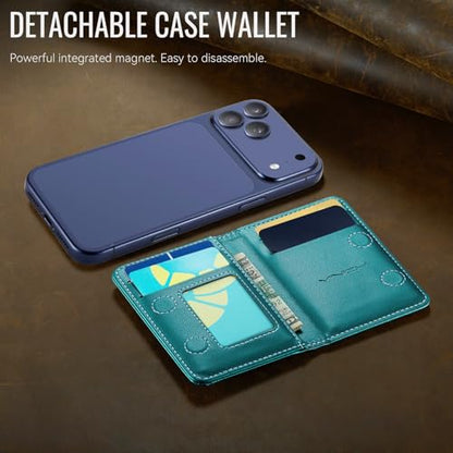 Vinich for MagSafe Wallet Magnetic RFID Blocking Card Holder, Bluish Green - color: Bluish Green