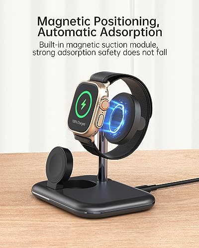 Charger Stand for Apple Watch,2 in 1 Foldable Wireless Charging Station