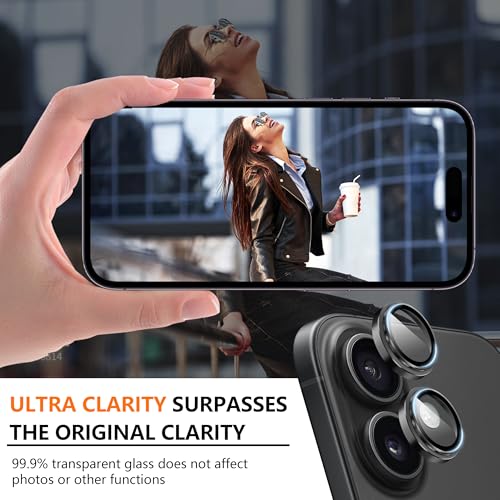 Suoman Camera Lens Protector for iPhone 16 /iPhone 16 Plus - color: Black*3