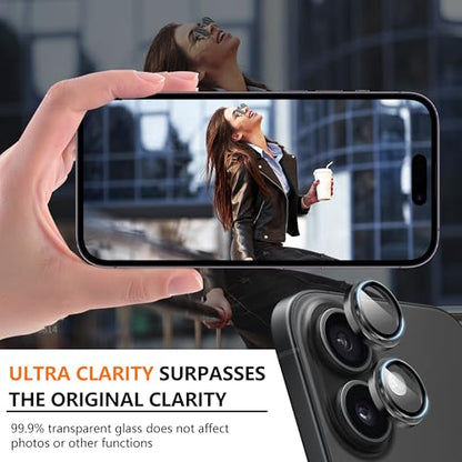 Suoman Camera Lens Protector for iPhone 16 /iPhone 16 Plus - color: Black*3