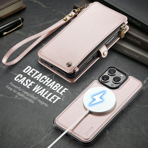 for iPhone 16 Pro Max - Phone Case Wallet Magnetic, Champagne Gold - color: Champagne Gold, size: iPhone 16 Pro Max