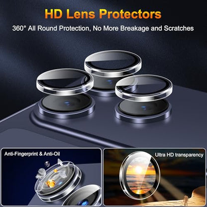 QsmQam 3 Pack Screen Protector for iPhone 17 Pro 6.3 Inch + 1 Pack Individual Camera Lens Protector, Ultra HD Tempered Glass, Military Grade Shatterproof, Case Friendly [with Installation Frame] - size: iPhone 17 Pro
