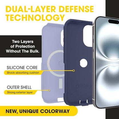 OtterBox iPhone 16 Pro Max – Commuter Series MagSafe Case - Denver Dusk | 3X Military Drop Protection - Dual-Layer Design - Pocket-Friendly - Raised Edges - Port Covers - Non-Retail Packaging - color: Denver Dusk Purple