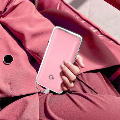 Portable Charger with Built-in Cables and AC Wall Plug, USB C External Battery Pack, 10000mAh Travel Essentials Power Bank Compatible with iPhone17/16/15/14/13, Samsung Galaxy, Pixel,Tablet and More - color: Light Pink