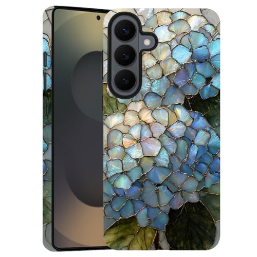 Compatible with Samsung Galaxy S26 Case,Glossy Case All-Round Protection Shockproof Anti-Scratches TPU Cover,Cases for Man Woman-Hydrangeas Bush Stained Glass - color: Hydrangeas Bush Stained Glass, size: Galaxy S26