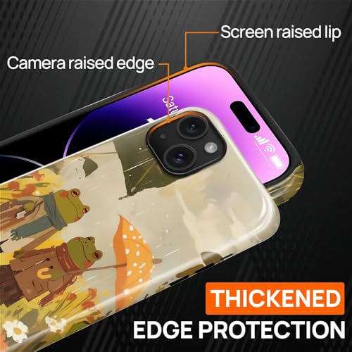 Magnetic for iPhone 14 Plus Case,[Compatible with Magsafe] Dual Layer Protective Heavy Duty Shockproof Rugged Drop Protection Bumper Hybrid Case - Rain Frog and Toad - color: Rain Frog and Toad, size: iPhone 14 Plus