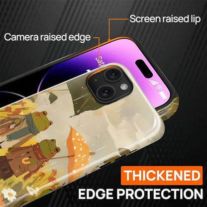 Magnetic for iPhone 14 Plus Case,[Compatible with Magsafe] Dual Layer Protective Heavy Duty Shockproof Rugged Drop Protection Bumper Hybrid Case - Rain Frog and Toad - color: Rain Frog and Toad, size: iPhone 14 Plus