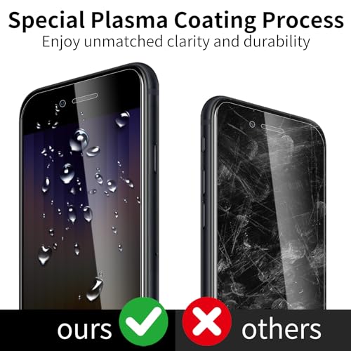 3 Pack Privacy Screen Protector for iPhone SE3/SE2020/SE2022/6/6S/7/8, 9H Hardness Double Shatterproof Anti-Spy Tempered Glass Film, Easy Installation - size: iPhone SE3/SE2020/SE2022/6/6S/7/8