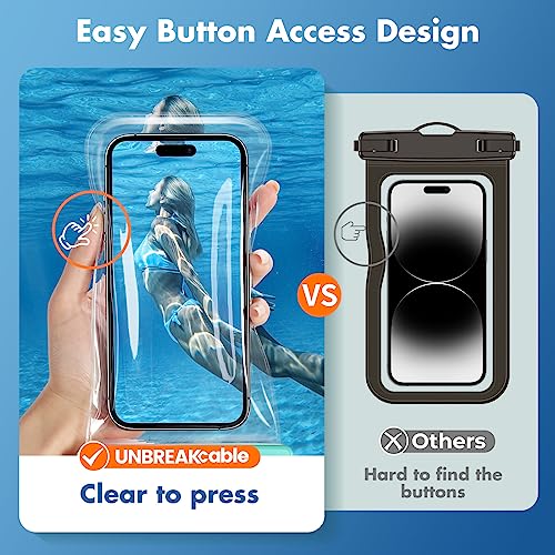 UNBREAKcable Waterproof Phone Pouch-2 Pack IPX8 Waterproof Phone Case for iPhone 16 15 14 13 12 11 Pro Max & Samsung S25 S24-Dry Bag & Travel Essentials for Beach, Pool, Kayak & Cruise-7" Blue+Green - color: Blue + Green