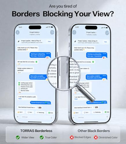 TORRAS SunView AR for iPhone 17 Pro Max Screen Protector, 6.9", 2-Pack | Anti-Reflective, Anti-Glare, Sunlight Use, Borderless Full Coverage, Military-Grade 9H Tempered Glass, For Bright-Light - size: iPhone 17 Pro Max（6.9 inch）