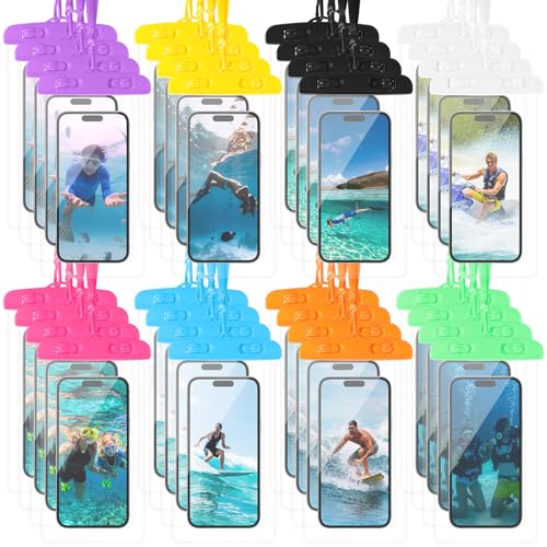 40 Pack Universal Clear Waterproof Phone Pouch, Colorful - color: Colorful