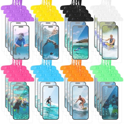 40 Pack Universal Clear Waterproof Phone Pouch, Colorful - color: Colorful