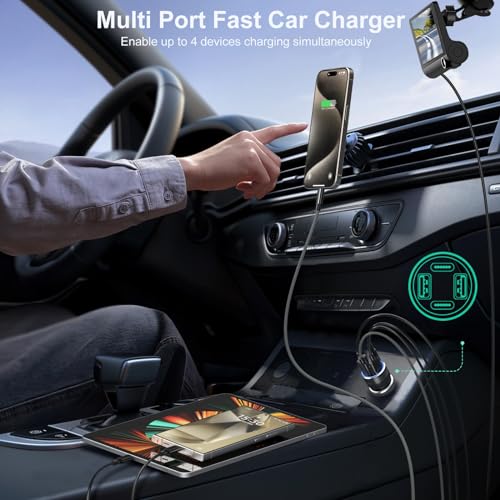 USB C Car Charger 3 Pack, 4-Port 65W Dual USB-C & USB A Car Phone Charger - color: Black, size: 3-Pack