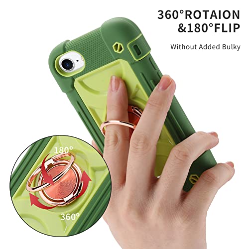 MARKILL Compatible with iPhone Case with Ring Stand, Heavy-Duty Military Grade Shockproof Phone Cover (Avocado, iPhone SE 3rd/2nd/iPhone 8/7/6S/6) - color: Avocado, size: iPhone SE 3rd/2nd/iPhone 8/7/6S/6