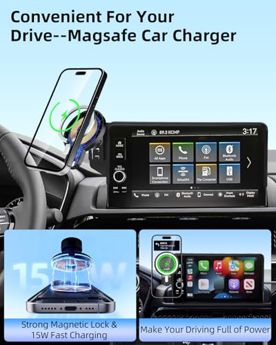 PZK Car Phone Holder for 2022-2026 Chevy Silverado/GMC Sierra 13.4'' Screen - color: Magsafe+ Wireless Charger, size: Silverado/GMC Sierra 2022-2026 (Extension Rod)