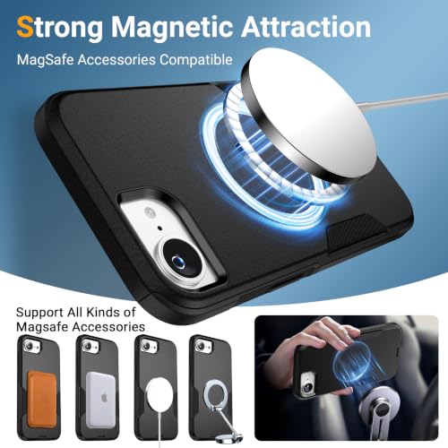 jaroco Magnetic for iPhone 17E/16E Case Heavy Duty Rugged Dual-Layer Black - color: Black, size: iPhone 17E/16E