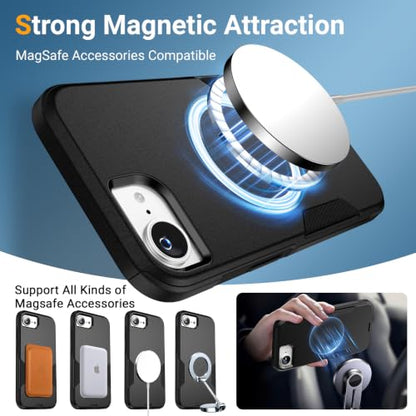 jaroco Magnetic for iPhone 17E/16E Case Heavy Duty Rugged Dual-Layer Black - color: Black, size: iPhone 17E/16E
