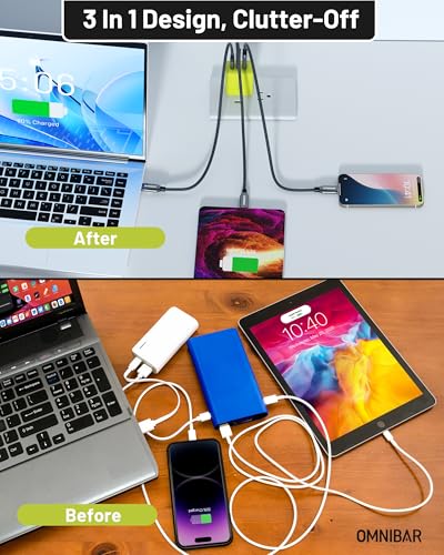 65W USB C Charger Block, 3-Port GaN Fast Wall Charger, Green - color: Lime Green