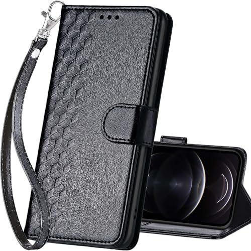 for iPhone 13 Pro Wallet case, Black-Cube | 3 Card Holders, Kickstand, Shockproof TPU Shell, PU Leather, Magnetic Closure, Protective Flip Folio Cover, Women - color: 4