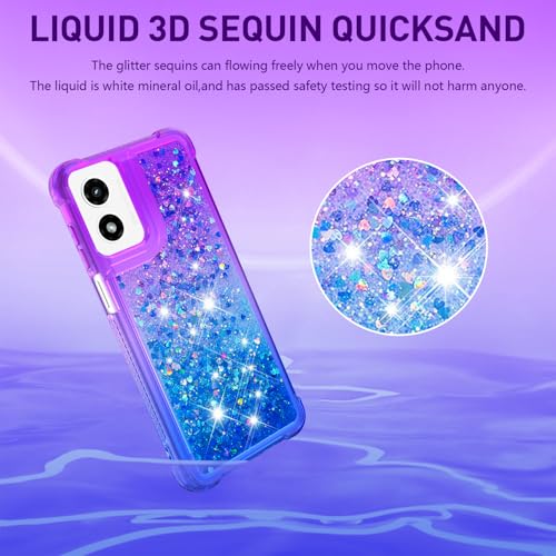 for Moto G Play 2024 Case with Screen Protector, Purple Blue - color: Purple Blue Color