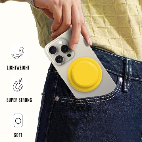 for MagSafe Phone Grip,Soft Silicone Magnetic Collapsible Cell Phone Finger Grip for iPhone 17/16/15/14/13,12 and Smartphones Tablets - Yellow - color: Yellow