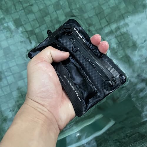 Heavy Duty Airtight Wallet Submersible Waterproof Wallet Protection for Keys, Cards - color: Black with diamond grid, size: 5.2" X 4" / 13.5CM X 10 CM