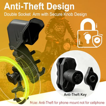 Chikia Anti-Theft ATV Phone Mount Holder,Sunshade,Waterproof,Anti-Vibration