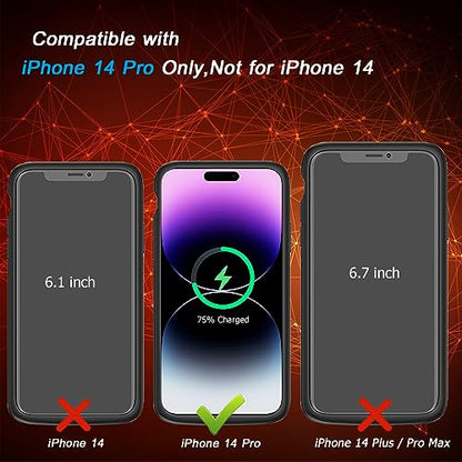 Wireless Charging Case for iPhone 14 Pro, 10000mAh High Capacity Portable Rechargeable Battery Case Wireless Charging Compatible with iPhone 14 Pro (6.1 inch) Extended Battery Charger Case (Black) - size: iPhone 14 Pro