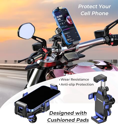 VAZESWIN Motorcycle Phone Mount with Vibration Dampener, Bike Phone Holder