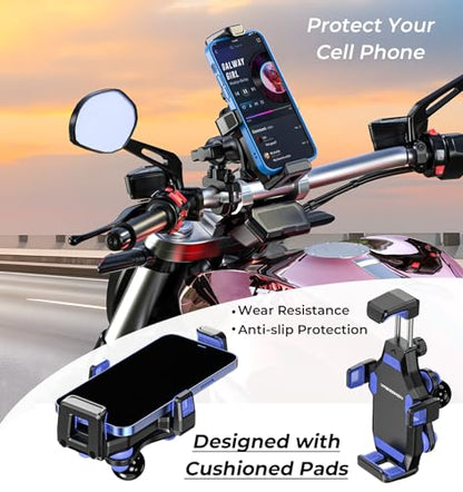 VAZESWIN Motorcycle Phone Mount with Vibration Dampener, Bike Phone Holder