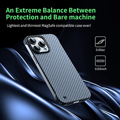 GRECAZO Magnetic Case for iPhone 15 Pro, Compatible with MagSafe, Black | Carbon Fiber Style Texture, Frameless Frosted Soft-Touch Hard PC Cover, Ultra Thin Slim Fit Lightweight Minimalist, 6.1 Inch - size: iPhone 15 Pro